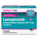 HealthCareAisle Lansoprazol 15 mg - 42 Capsule cu eliberare întârziată - Reductor de acid, tratează frecvent arsuri la stomac