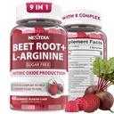 Sfeclă de rădăcină Gumies & L-Arginină, Suplimente de oxid de azot pentru bărbați și femei w/Beets organice, B1, B2, B3, B5, B6, Folate, B12 pentru suport de stimulare și de circulație a energiei, fără zahăr, 120 Cts
