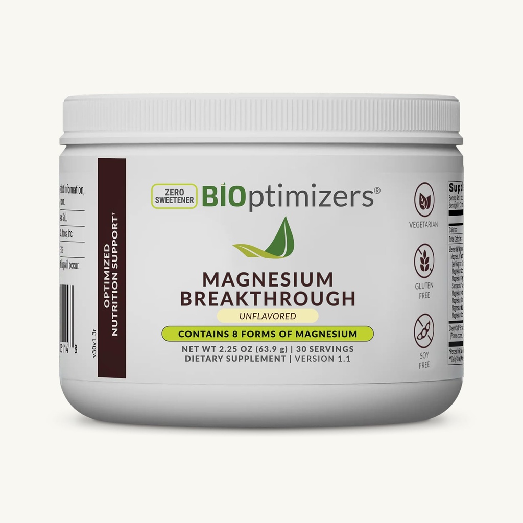 BIOptimizeaza Magneziu Breakthrough Drink - 8 forme de magneziu, Electroliti, Sleep Health, Stres, Recuperare musculara, Suport cardiac Glycinate, Citrate, Malate