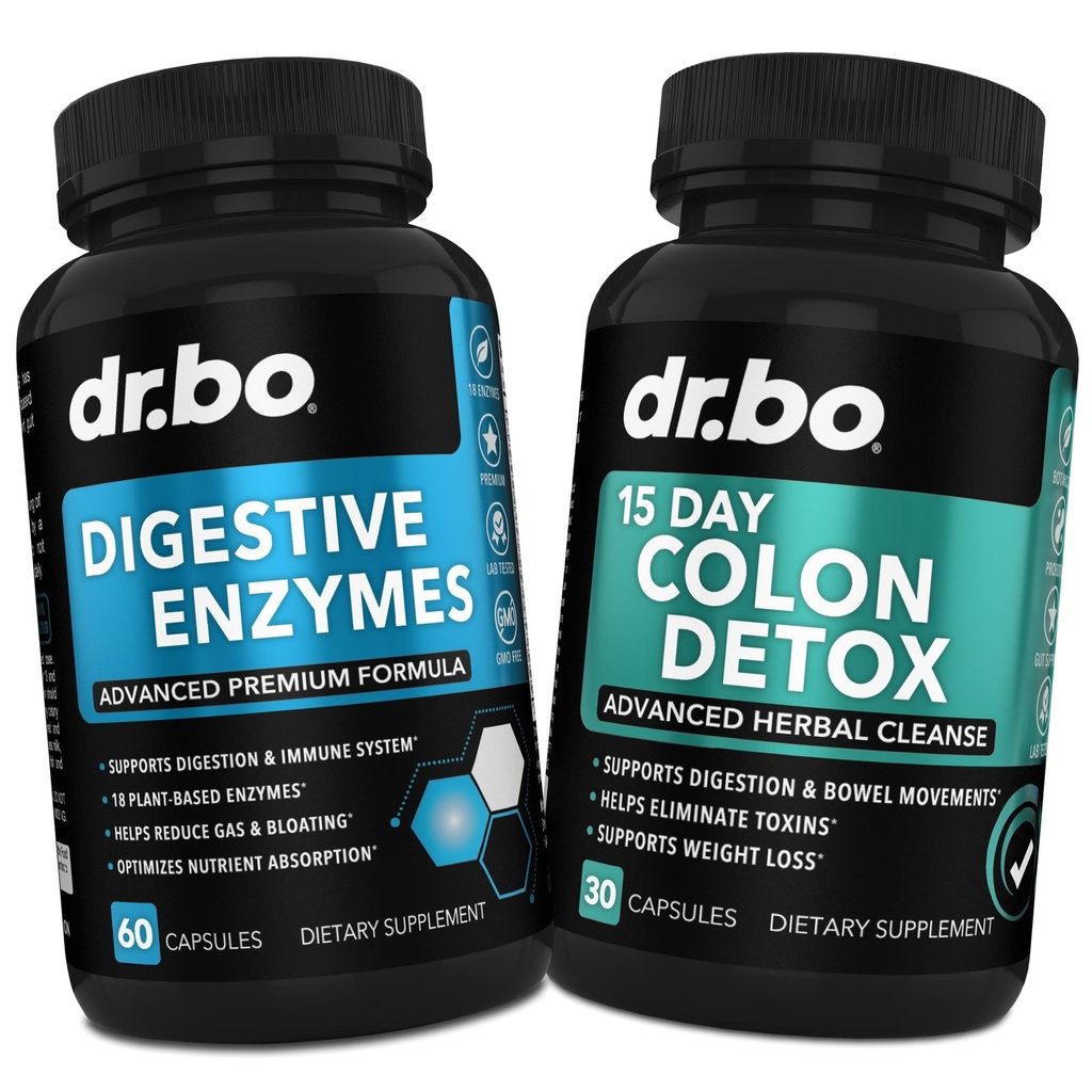 Enzime digestive & Colon Cleanser Detoxifiere - Digestion Supplement & 15 Day Intestinal Curatese pastile pentru femei si barbati - Laxativ natural rapid pentru constipație Relief & Bowel Miscarea Suplimente pentru Gut