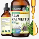 BIO KRAUTTER Saw Palmetto Extract - Vegan Saw Palmetto pentru bărbați și femei - Suport urinar - Alcool și zahăr gratuit - 4 Fl.Oz.