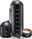 Zannaki Weekly Pill Organizator 7 zi 2 ori pe zi, Portable Metal Travel rezistent la apa AM PM Pilula cutie, Carcasa de pastile mari, BPA gratuit de zi cu zi medicament Organizator titular pentru vitamina, ulei de pește, supliment