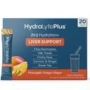 Suport pentru ficat Hydralyte + Electrolite Mix with Milk Thistle, Turmeric, Ginger, Prickly Pear, extract de ceai verde Formulat pentru rehidratare rapidă (Pineapple Mango Ginger, 20 Pachete)