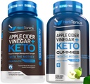 Herbtonics Apple Cider Otegar Capsule cu Keto BHB - Suportă Digestion, Detox, și Metabolism pentru femei și bărbați, Sugar-Free, Keto Formula.