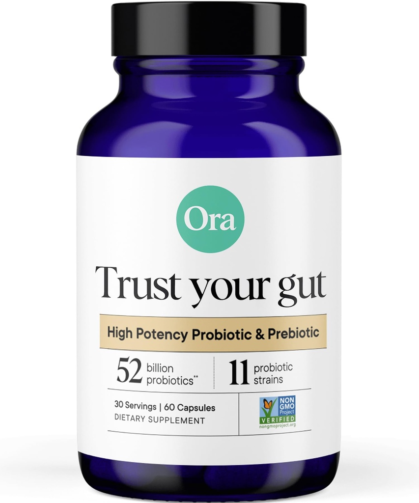 Ora Probiotice organice cu prebiotice - 52 Miliarde CFU 11 Studiat clinic Trandafiri pentru sanatate digestiva, Ai incredere in curajul tau, Gluten gratuit, 60 Capsule