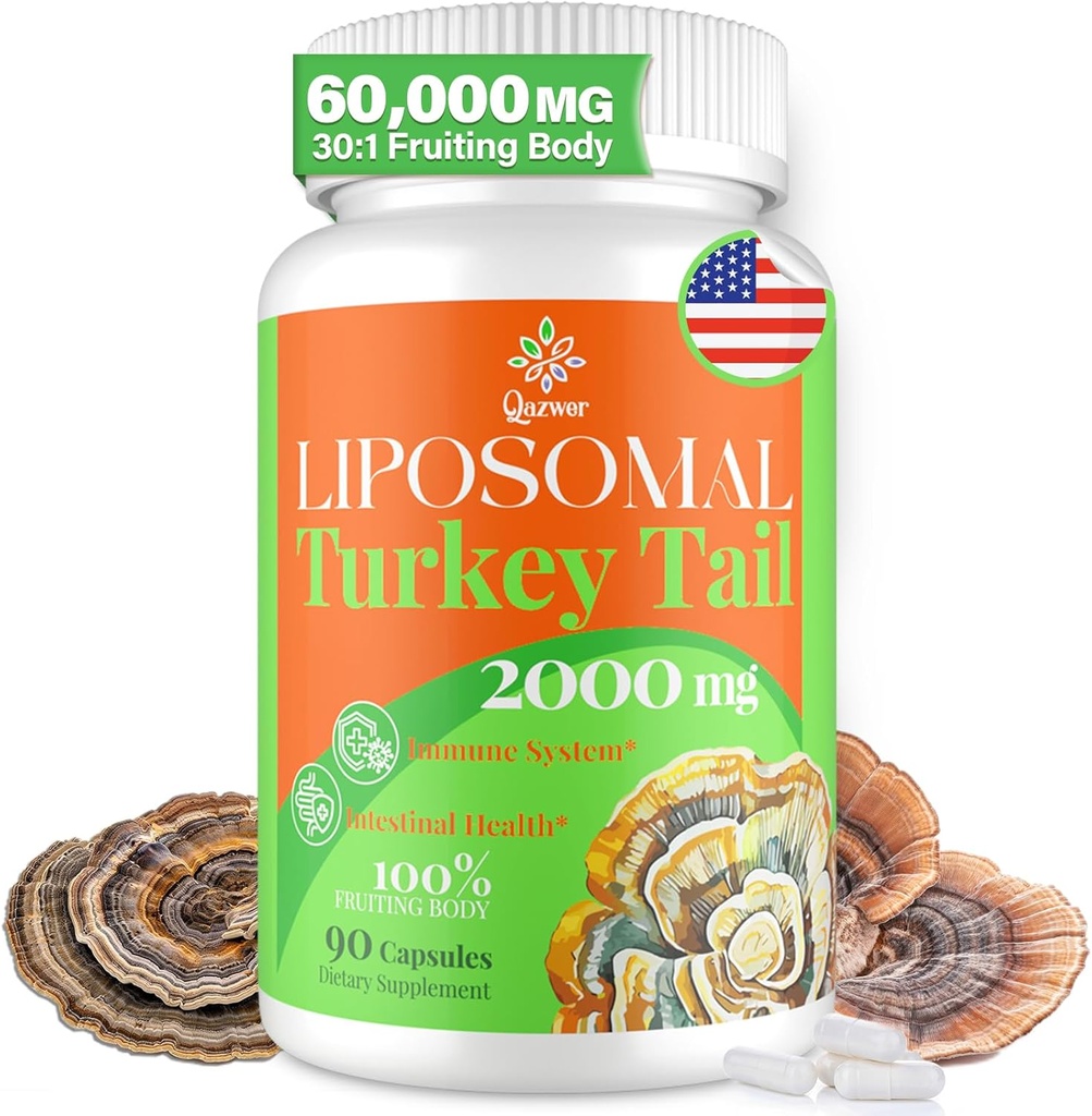 Capsule lipozomal Turkey Tail Mushroom, de înaltă absorbţie Organic Turkey Tail Mushroom Extract 2000MG