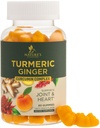 Curcumina turmerica Supliment Gumiile - 95% Curcuminoide cu Turmeric & Ginger, Pepper negru pentru cea mai bună absorbţie, Nature's Vegan Joint Support, Non-GMO, Gluten Free, Tasty Peach Flavoare - 60 Gummies