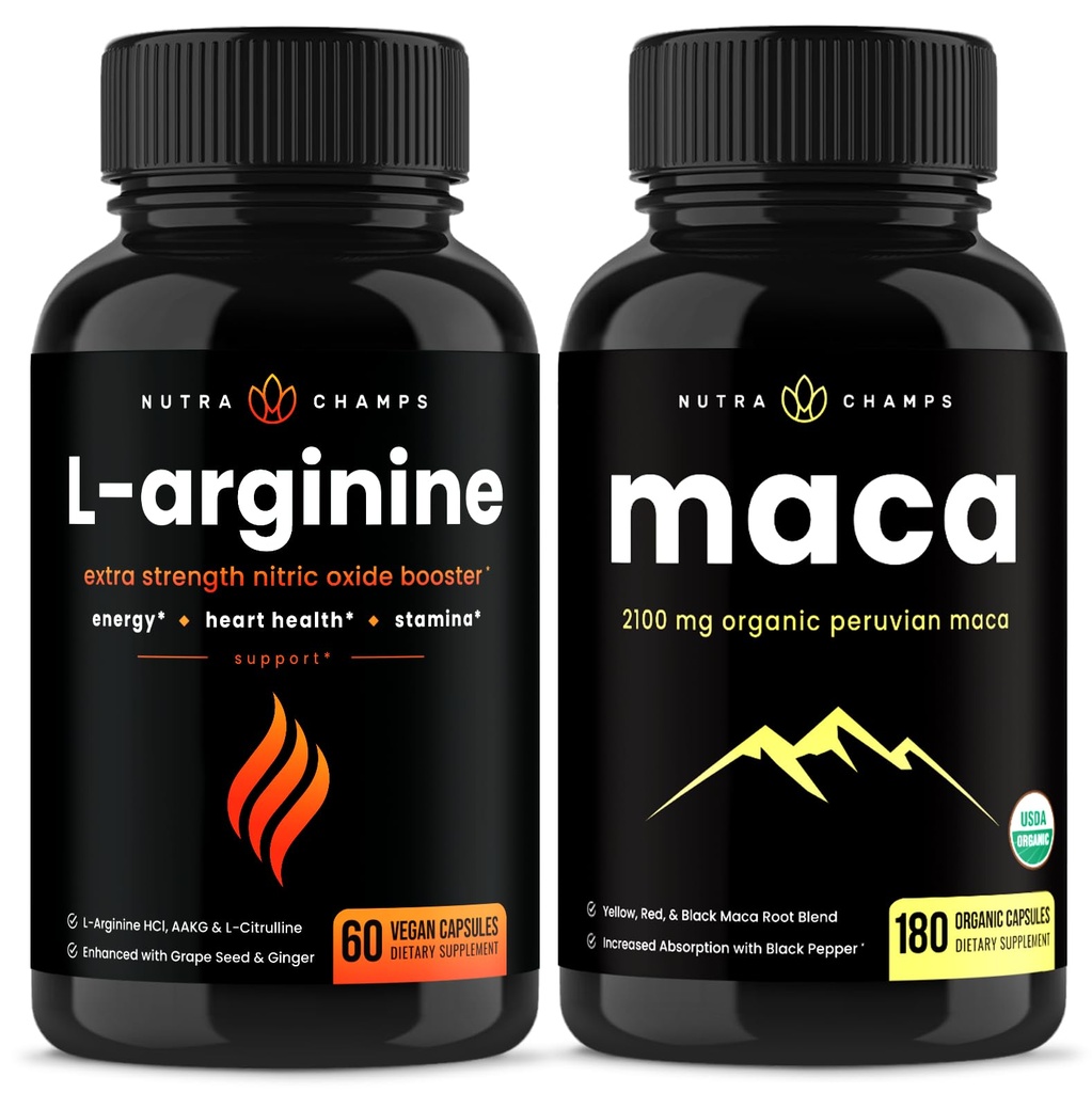 Capsulele de NutraChamps L-Arginină şi capsulele de Maca 2