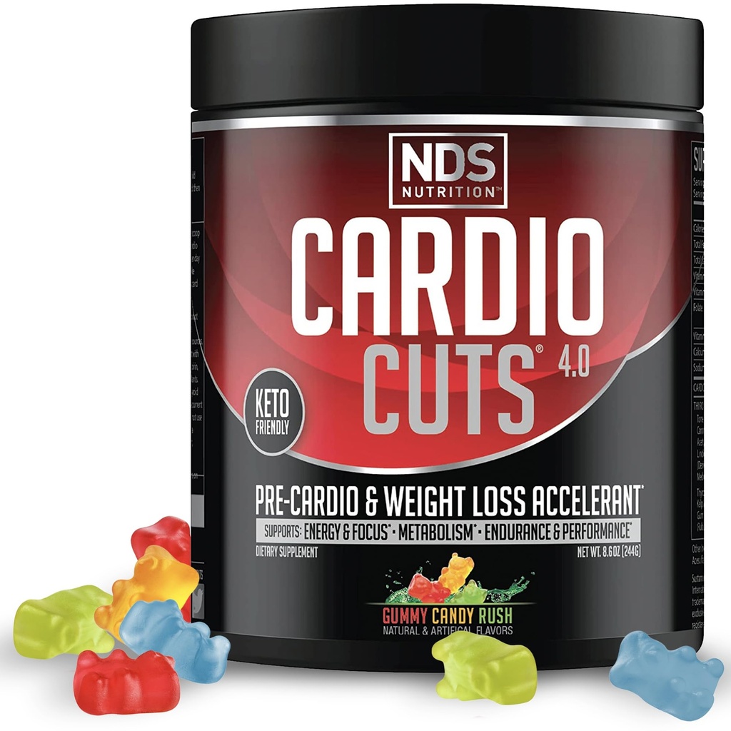 NDS Nutrition Cardio Cuts 4.0, 20 Servings (Pachet de 1), Gummy Candy Rush