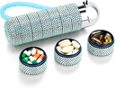 Zannaki Metal Bling Pill Organizator, Travel Waterproof Weekly Pilula, Portable Large Aluminum Aliate Pilula Container, BPA gratuit 7 zile Daily Medicine Organizator titular de vitamine, ulei de pește, Supplement