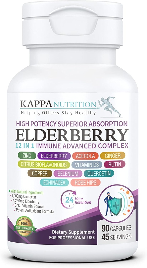 KAPPA NUTRITION Elderberry / 12 in 1 Advanced Complex (90 Capsule).
