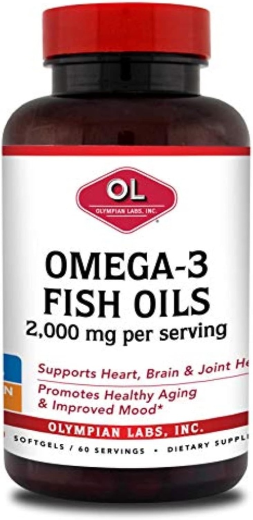 Olympian Labs Omega-3 ulei de pește, 2000mg per Serving - ajută la susținerea creierului și Heart Health, 120 Conte, (73)