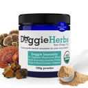Certified Organic Imunity Mushroom Mix pentru câini, 22.3% Beta Glucan pentru Canin Health & Imunity Boost Dog Supliment Herbal Powder w/Scoop - 100g