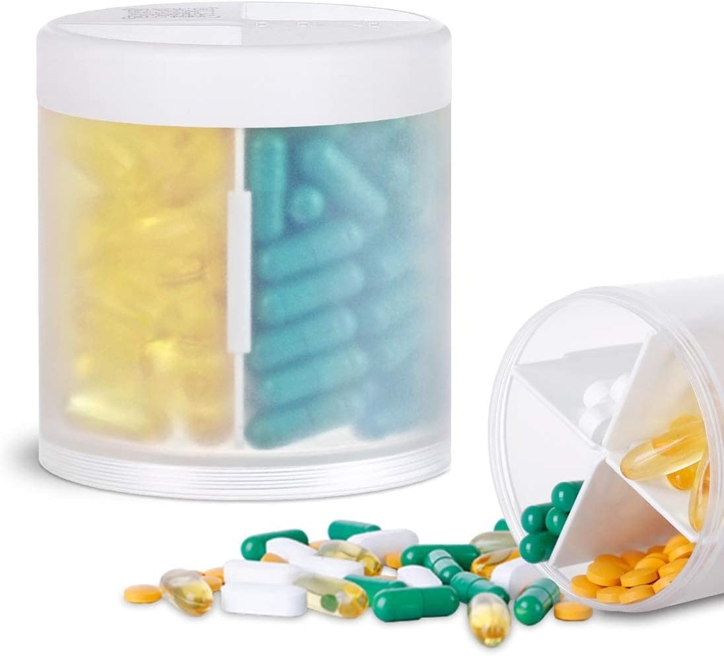 Extra mare Supliment Organizator cu 4 Compartimente Easy Open Pilula Dispenser Lunar Medicina Vitamine Organizatorii Stocare pastile sticle,Transparent