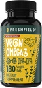 Vegan Omega 3 DHA: Algae Oil, Most Reviewed, Carragenan Free, Sustainable, Tested, No Heavy Metals, Fish Oil Alt, Plant based Omega. Sprijină inima, creierul, sănătatea comună w/DPA