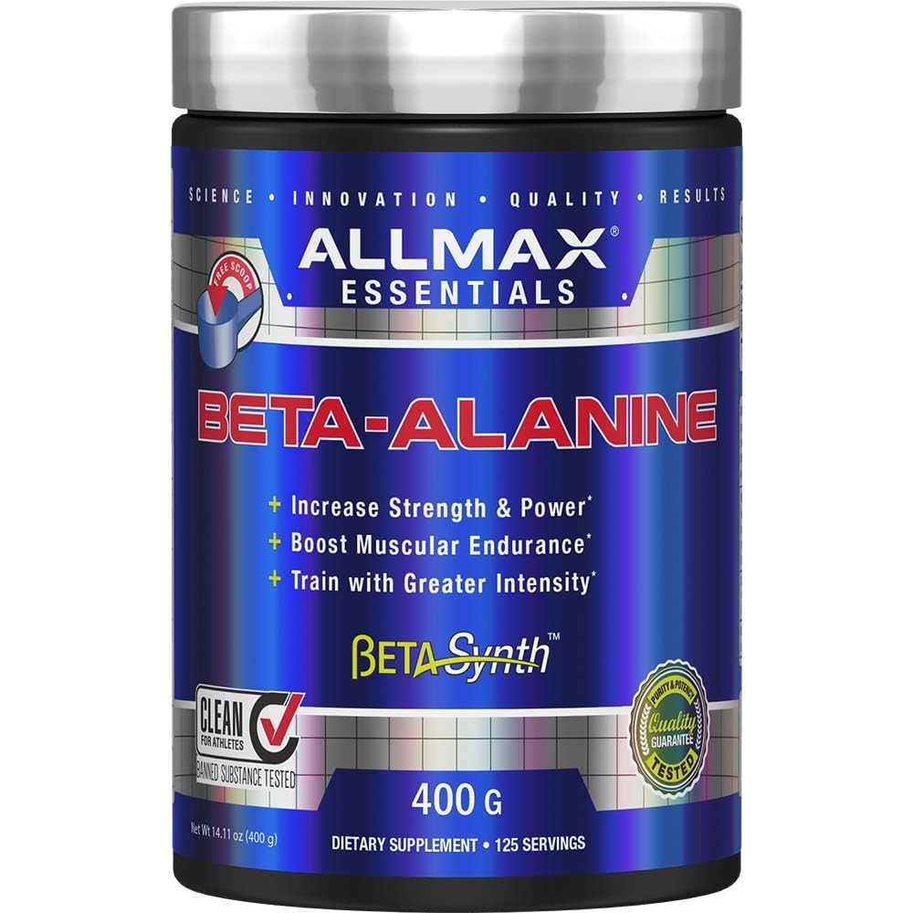 ALLMAX Nutriție Beta-Alanină pulbere, Îmbunătățitor de performanță pentru rezistență și rezistență, 400g (14.11 oz)