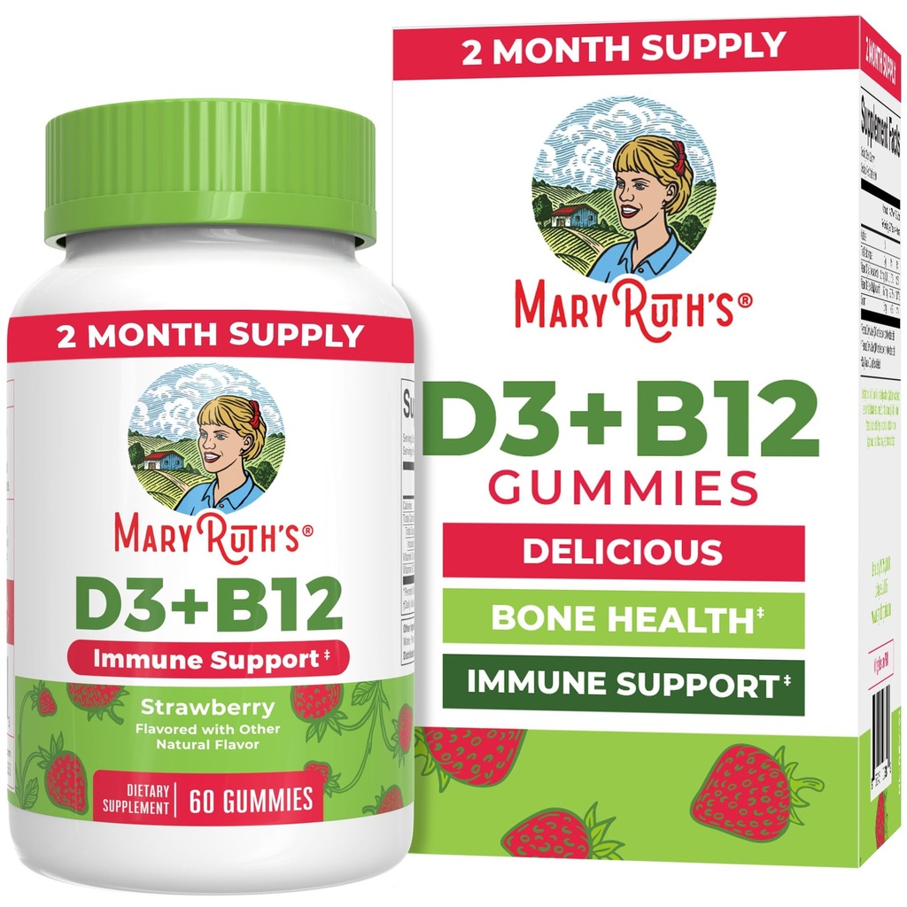 MaryRuth Organics Vegan Vitamina D3 + vitamina B12 Gumies 