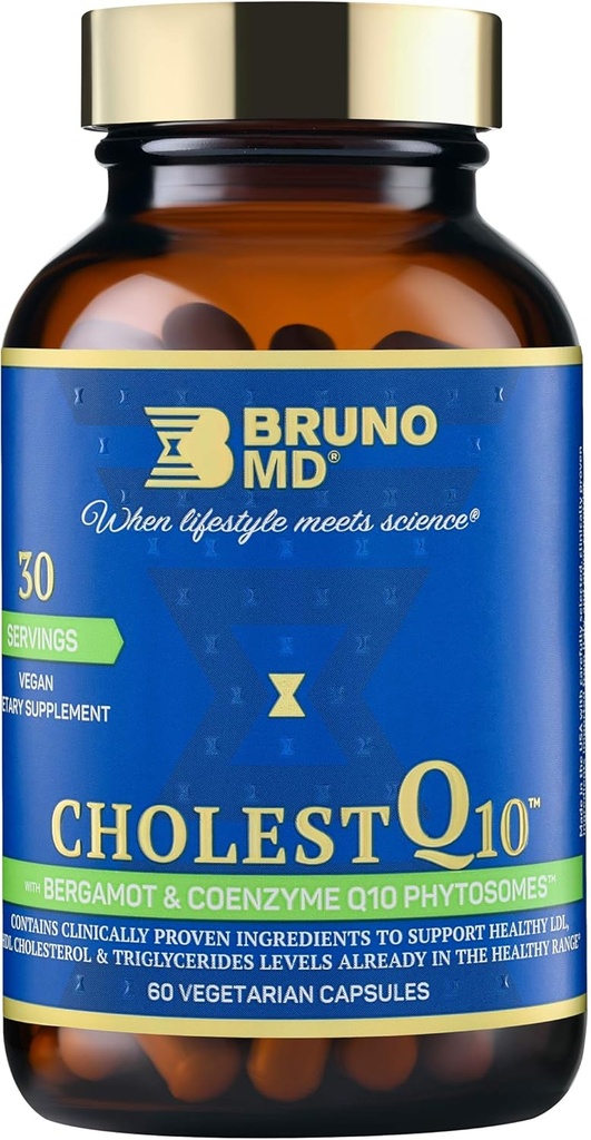 Suplimentul Q10 susţine valorile HDL Cholesterol & Trigliceride aflate deja în intervalul normal, cu Curcumin, Ingrediente dovedite clinic, Cynara Cardunculus natural, 60 capsule