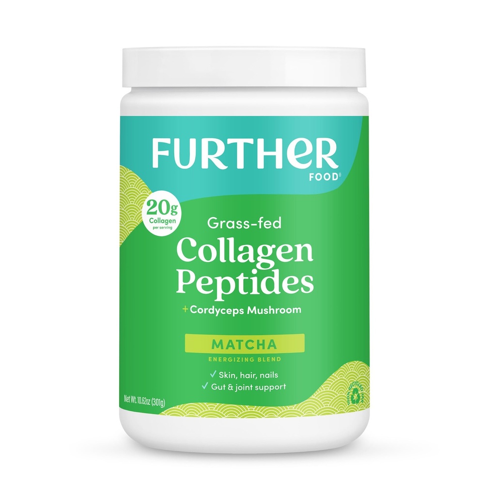 Alte alimente Matcha Colagen Peptides Powder - Organic Matcha & Cordyceps pentru toată energia de zi, Mental Clarity & Imunity & Premium pentru sănătate gută, articulații, piele, păr & unghii 10.62 oz