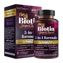 Produse de puritate MyBiotin SuperClinic Nou 5-in-1 Elite Multivitamine + MB40X Biotin Matrix Zilnic Multi - Parul mai gros Incepand in 3 saptamani - 40X Mai mult Soluble vs Nails Obisnuita - 120 Tabs