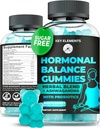 PMS Gummies Hormonial Balance Suplimente pentru femei - Probiotice PMS Vitamine Menstrual Cramp Relief, Hot Flashes Menopause Suport - PMS Ajutor cu Dong Quai, Chasteberry, Black Cohosh & Ashwagandha