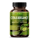 Citrus Bergamot 50:1 Extract 20,400 mg cu Red Yeast Rice, Usturoi, Anghinare pentru Colesterol sanatos, Heart Health - Made in The USA (150 Conte (Pachet de 1))