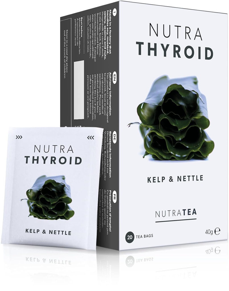 NUTRATHYROID - Ceai de sanatate tiroidiana - Furnizarea de suport tiroidian - Include Kelp, Bladderwrack & Ashwagandha - 60 Invelite Ceai Bags - de Nutra Ceai - Herbal Tea - (3 Pack)