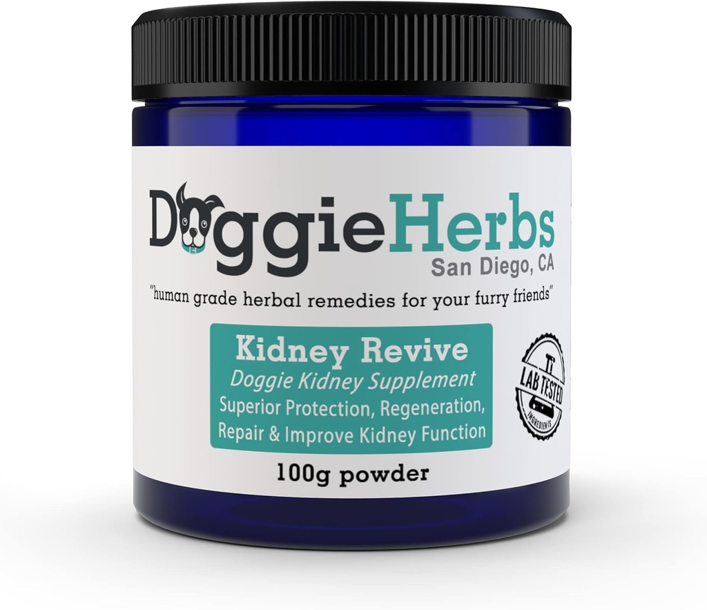 Certified Organic Rinichi Revive - 100% Herbal Dog Rinichi Sănătate Vindecarea Supliment pentru boli acute și cronice de Doggie Herbs