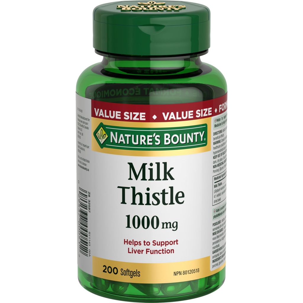 Natura's Bounty Milk Thistle Value Size, 200 Softgels
