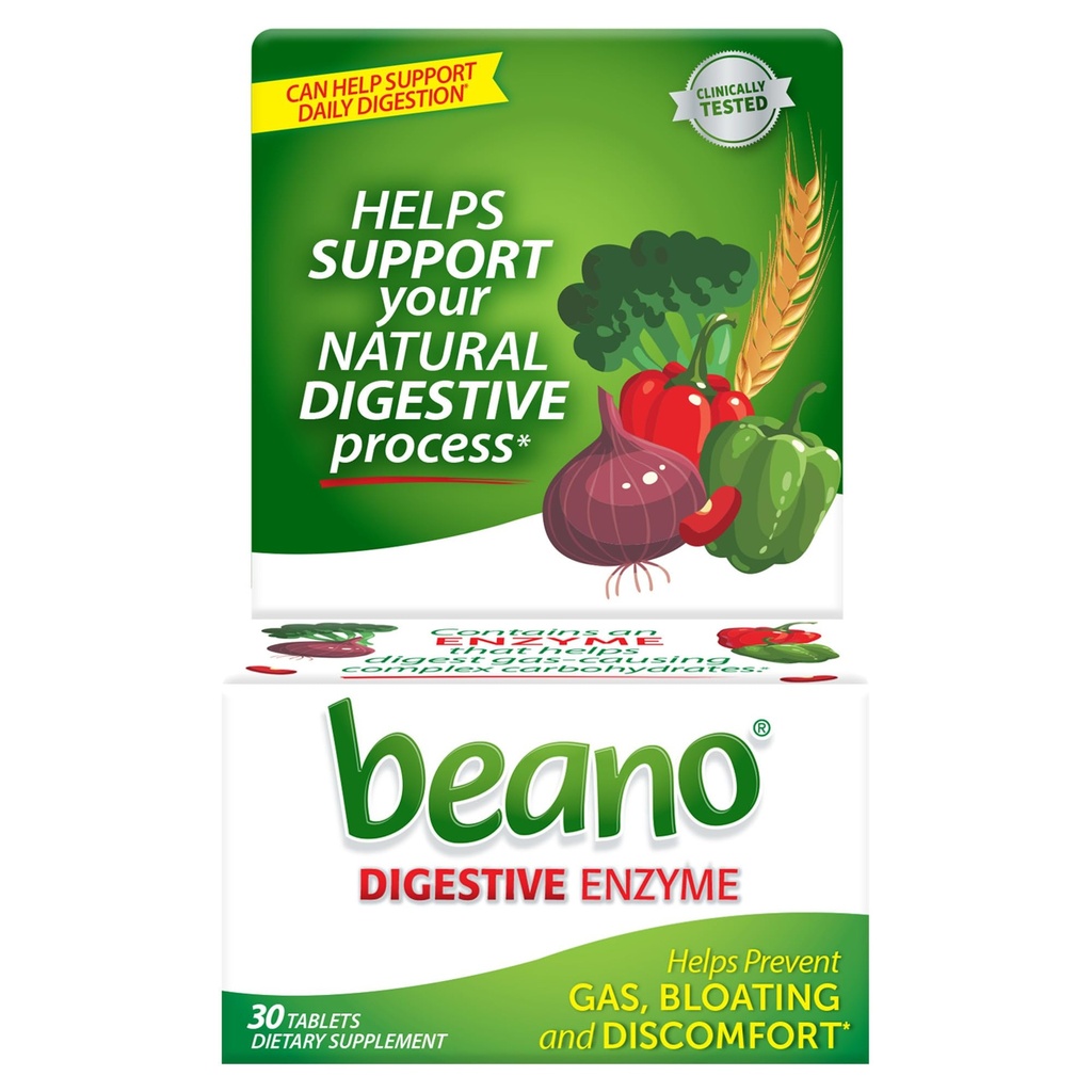 Beano Food Enzyme Supliment alimentar, 30 comprimate (Pachet de 1)