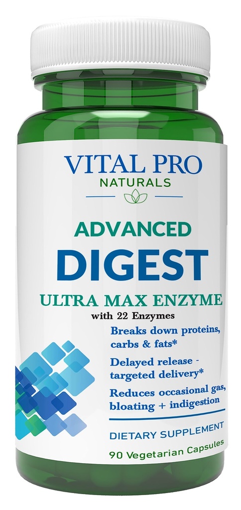 Vital Pro Naturals  Dezinfectarea de proteine, grăsimi, și carbohidrați și reduce gaz ocazional, balonare și indigestie 90 capsule