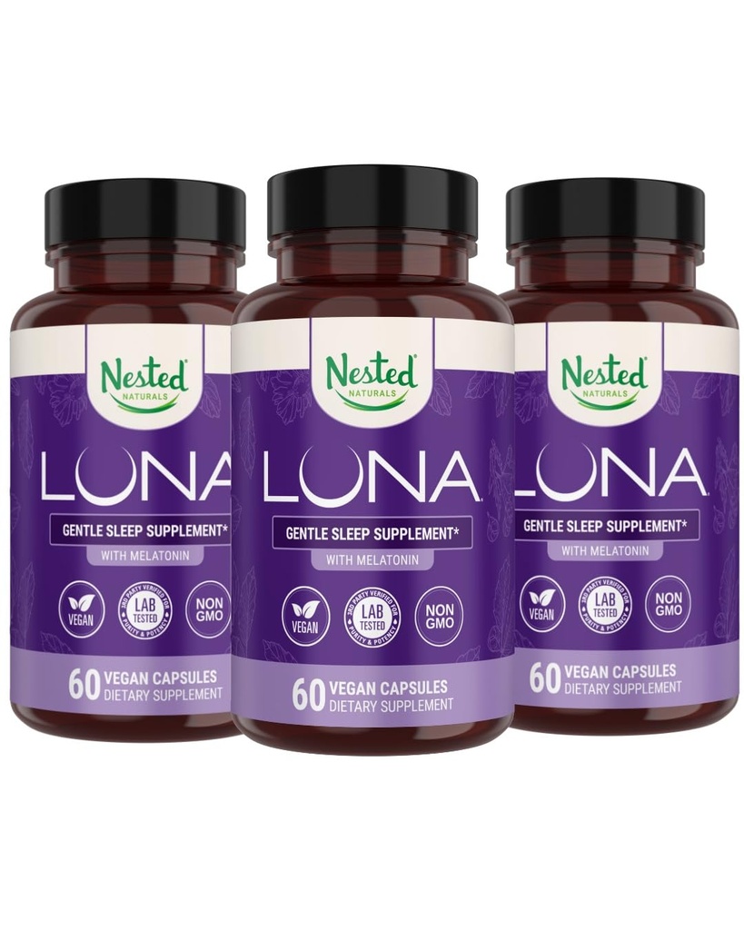 Naturals Nested Luna Herbal Sleep Supplement with Melatonin, Valerian Root, Chamomile 