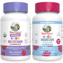 Gumiile lui MaryRuth pentru copii,USDA Multivitamine organice (amestecate Berry & Cherry), & Calm de magneziu (Hibiscus) 