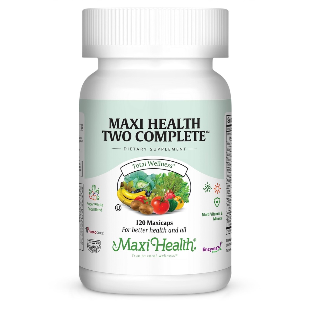 Maxi Health Two Complete - Multivitamine si Minerale - Potenta completa - 120 Capsule - Kosher
