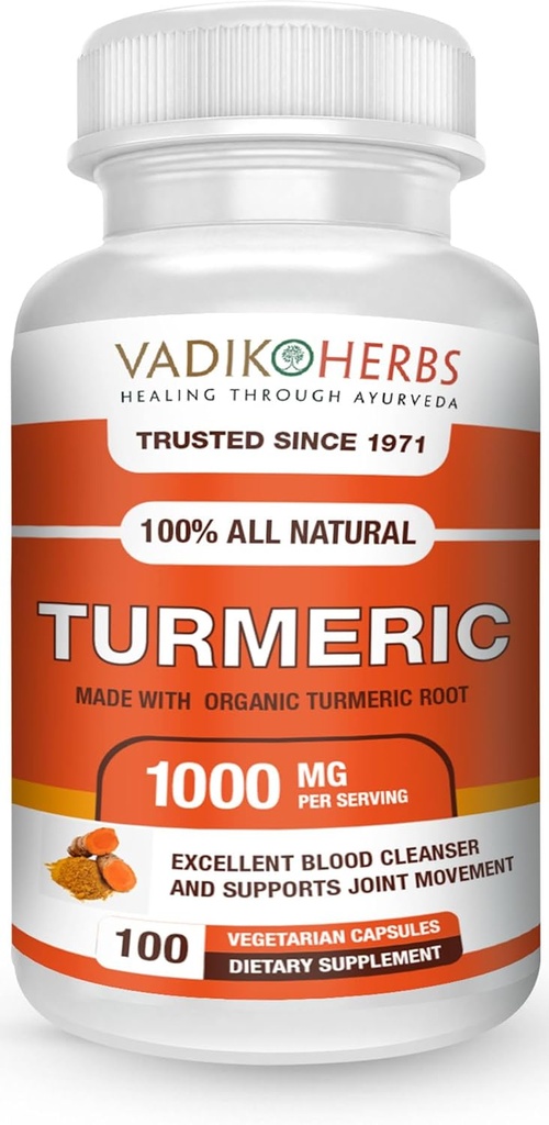 Vadik Herbs Organic Turmeric Curcumin 1000 mg 