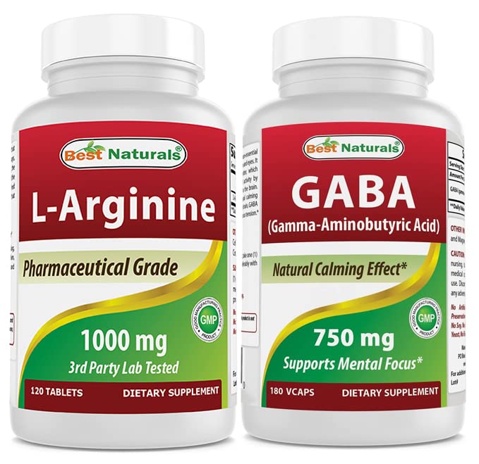 Cele mai bune naturale L-Arginină 1000 mg & Suplimentul GABA 750mg
