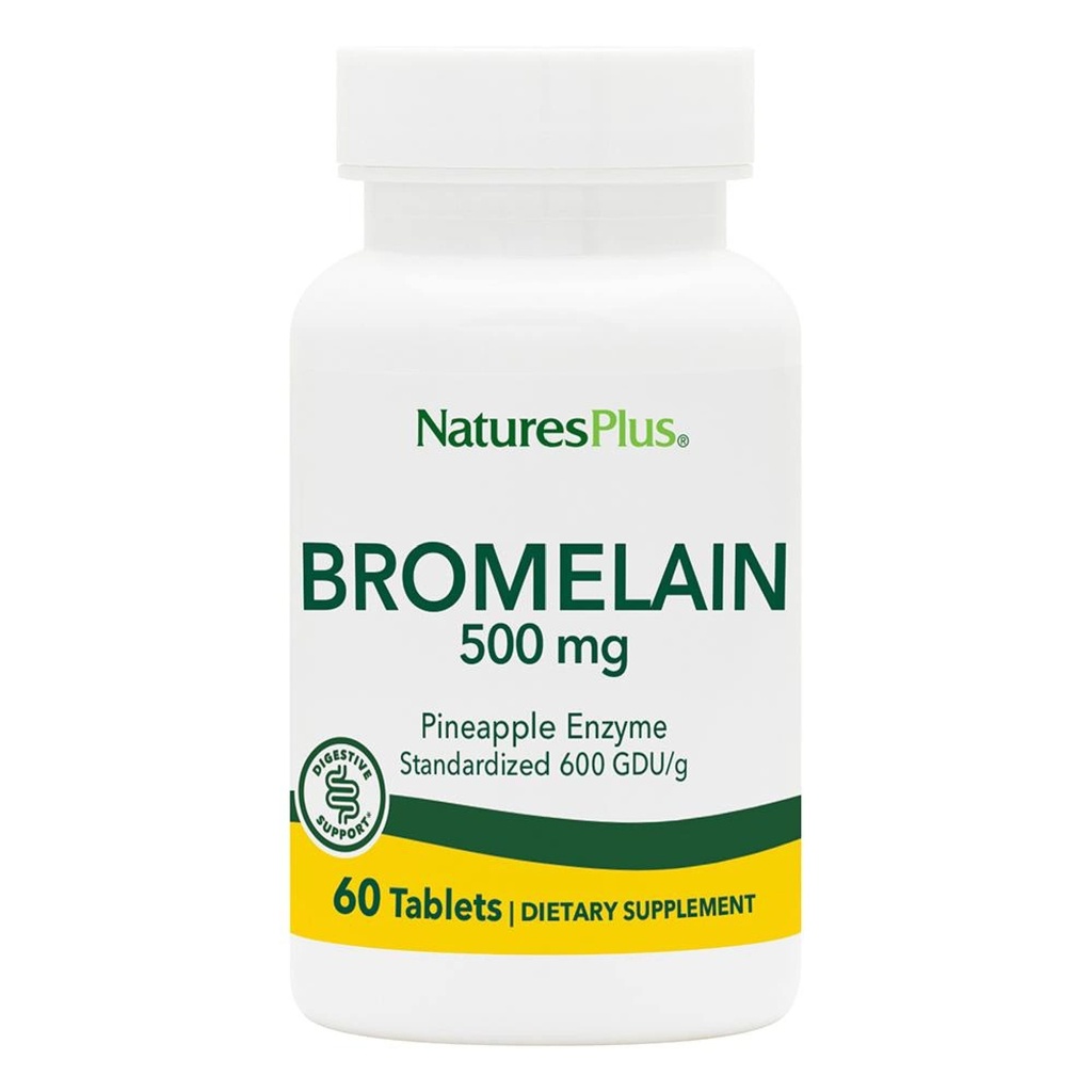 Naturas Plus Bromelain - 500 mg - Supliment natural  Proteolitic - 60 comprimate vegetariene (60 Servings)