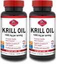 Olympian Labs Antarctica Krill Oil, 1000mg Caps cu Astexanthin, Omega-3, EPA, DHA, Imun, Joint & Brain Support, 60 Softgels (Pachet de 2)