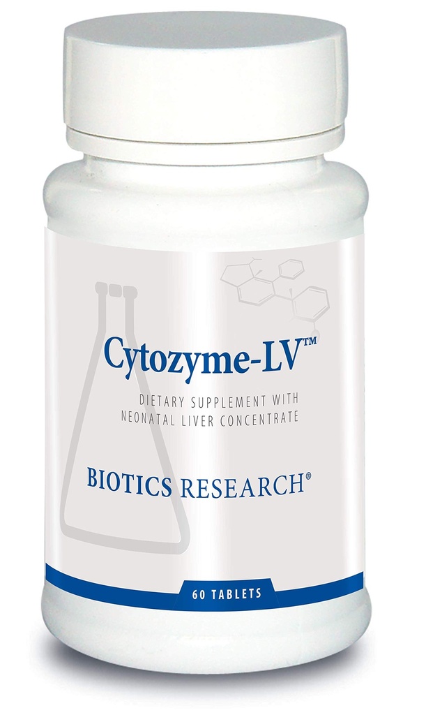 Biotice Cercetare Citozyme LV Ficat neonatal, susţine funcţia hepatică sănătoasă şi Albumul seric, Sursa excelentă de vitamine B şi fier, SOD, Catalase, Antioxidant potent 60 comprimate