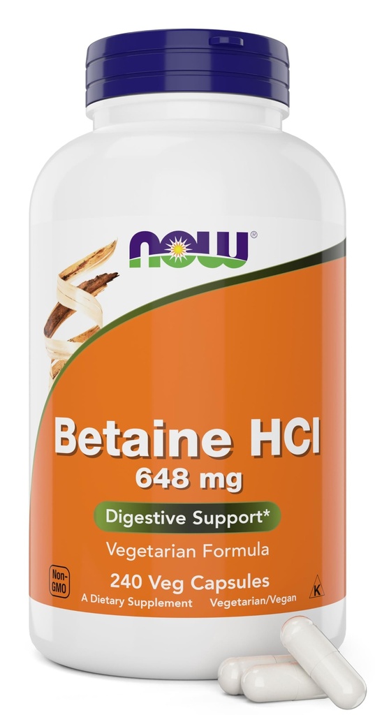 Acum Betaine HCl 648 mg 240 Veg Capsule (Pachetul de 2) - Digestive Enzime Supliment - Îmbunătățit cu Pepsin Protează pentru Proteine Digestion Support