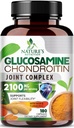Glucosamină Chondroitin MSM 2100mg Complex - Supliment comun de sprijin pentru mobilitate comună și confort pentru bărbați și femei cu Turmeric & Boswellia, Suplimente glucosamină cu rezistență triplă - 180 capsule