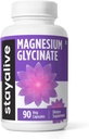 STAI VIU Glicinat de magneziu Chelated 500mg, Absorbție ridicată, 90 capsule, 100% pulbere de glicinat pur, Supliment de magneziu extra-rezistență pentru femei și bărbați, Pastile fără GMO & Gluten