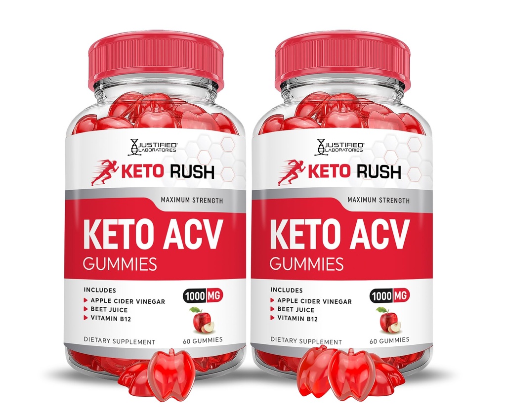 Laboratoare justificate (2 ambalaj Keto Rush Keto ACV Gummies Advanced Formula 1000MG pulbere B12 Vegan Non OMG 120 Gummys