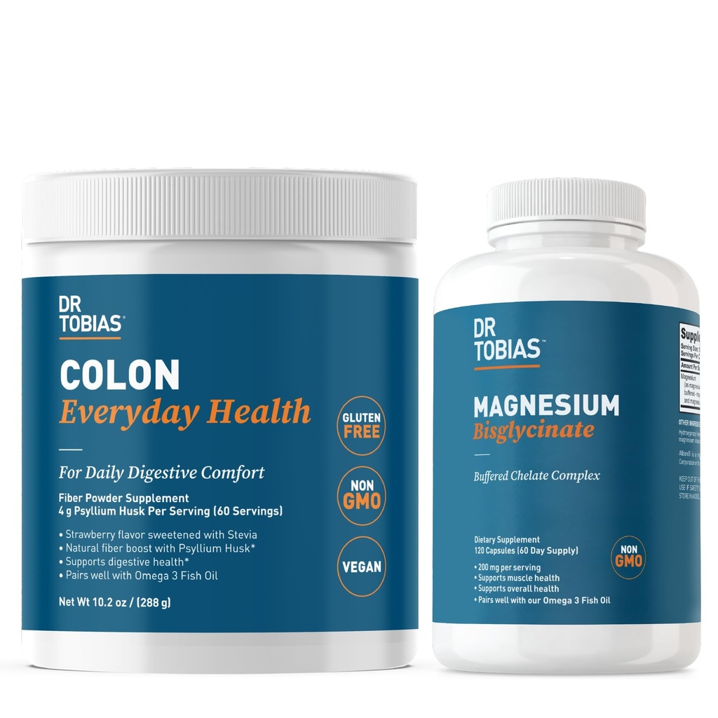 Dr. Tobias Colon în fiecare zi Sănătate și magneziu Bisglicinat - Digestive Confort și sprijin pentru sănătatea musculară și osoasă, Vegan, non-GMO