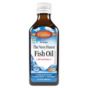 Carlson - ulei de pește foarte fin, 1600 mg Omega-3s, supliment de ulei de pește lichid, ulei de pește norvegian, ulei de pește sălbatic, lichid ulei de pește cu surse durabile, doar piersici, 200 ml (6,7 Fl Oz)