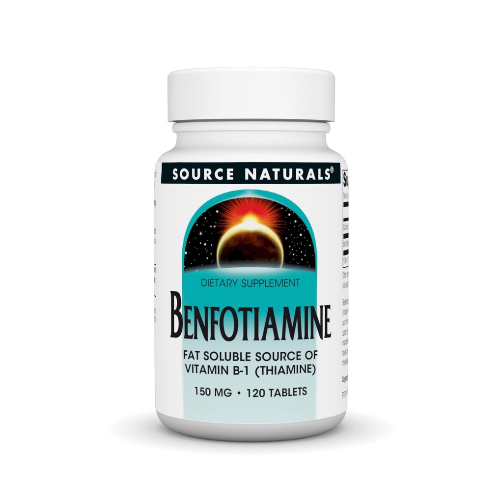 Naturals sursă Benfotiamină, Fat Soluable Sursa de vitamina B-1, 150 mg - 120 comprimate