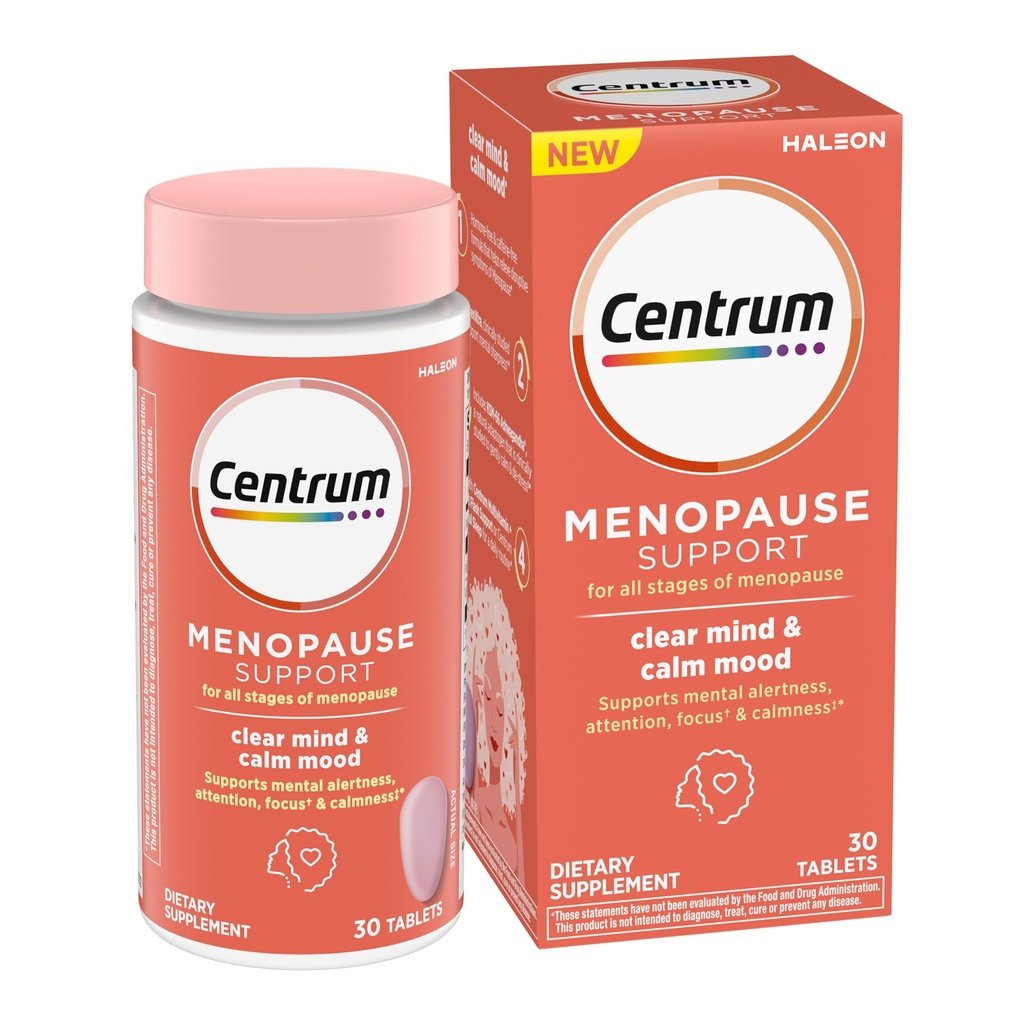 Centru clar mintea și calm Menopauza menopauza tablete de sprijin, cu clinic studiat enXtra, 30 Conte