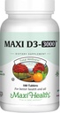 Maxi Health Vitamina D3 3000 UI 75 μg Vitamina D Suplimentul pentru oase sănătoase, dinți, suport imun - VIT D3 Supliment ușor de înghițit non-GMO, Supliment pentru bărbați și femei Kosher (180 comprimate)