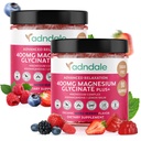 Adndale 180 CT Glycinate Gumries 400 mg/Serv, cu Ashwagandha, Malate de magneziu & Taurate, Chews fără zahăr pentru adulți și copii.