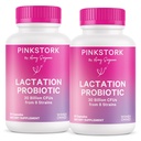 Alăptarea Stork roz Probiotic - 30 miliarde CFU Probiotice multiple tulpina postnatală pentru femeile care alăptează - Suport lapte matern & sanatate guta, Postpartum Essentials, 60 capsule